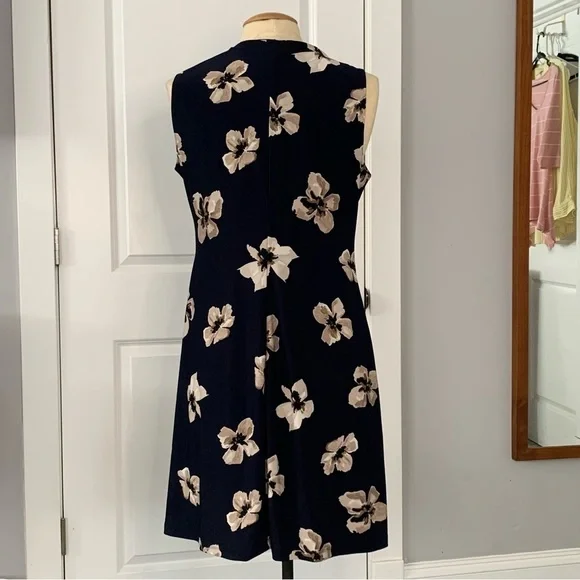 Tommy Hilfiger black Floral Sleeveless A-Line Dress Size 10 - Picture 5 of 8